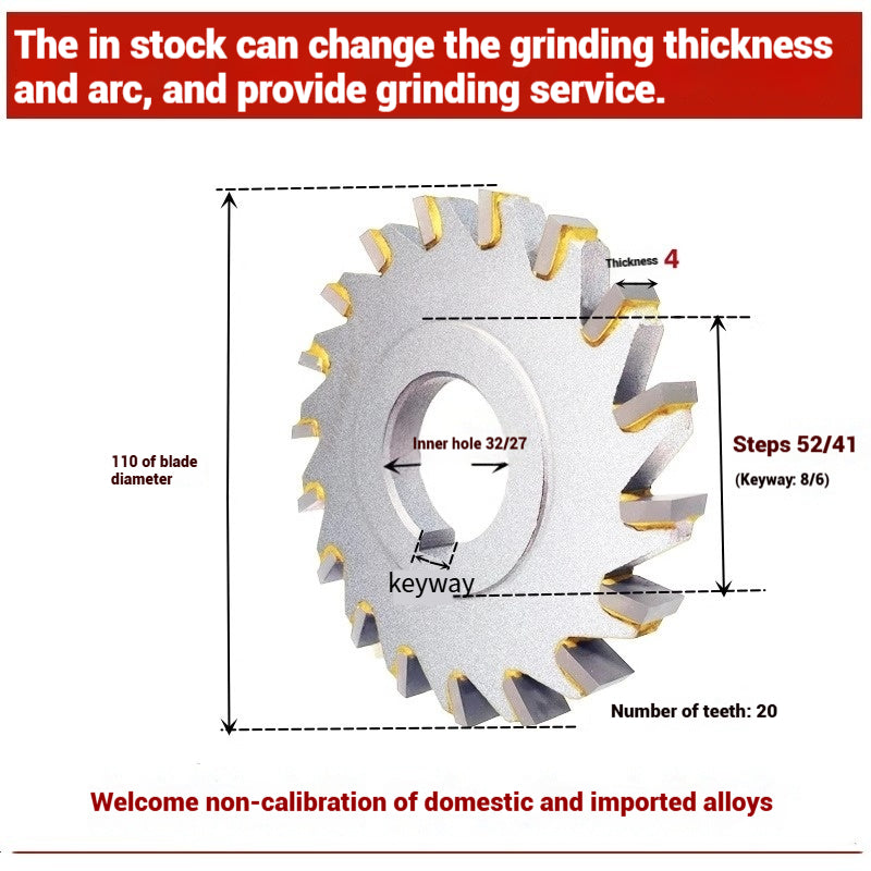 1057-Alloy three-face milling cutter can be customized tungsten steel 63 80 100 125 YW2 steel parts milling slot welding disk cutter Shandong Denso Pricision Tools Co.,Ltd.